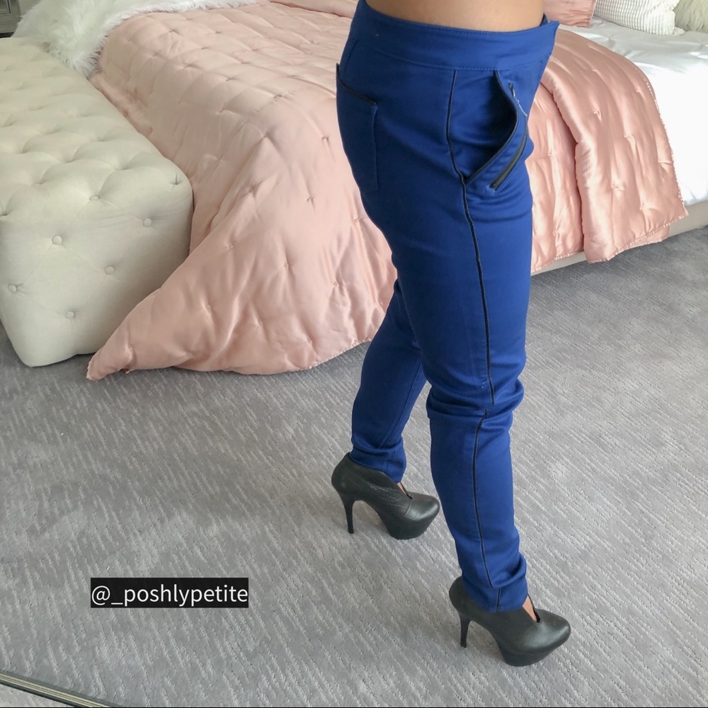 Fire royal blue tapered skinny mid waist pant - Picture 12 of 15